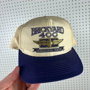 Brickyard 400 Vintage Snapback Hat 90s Cream Purple Inaugural Race August 6 1994